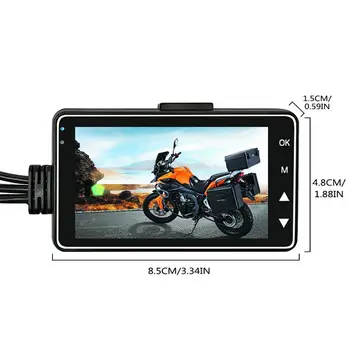 KY-MT18 Motociklu Kameras DVR Mehānisko Auto Dash Cam Ar Specializētu Divējādu Black Priekšā, Aizmugurē Ieraksti Motociklu Dash Cam