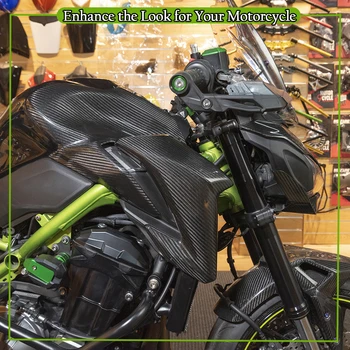 Motocikla degvielas Tvertne Pusē Melns Vāciņš Panelis Aptecētājs Slēgs Par Kawasaki Z900 ZR900 ZR 900 Z 900 2017 2018 2019 2020 Oglekļa Šķiedras