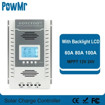 MPPT 80A 100A 60A Saules Lādētājs Kontrolieris 12V 24v Auto Akumulatora Lādētāju, lai Max 100V Saules Paneļu Ieeja ar Backlight LCD 2020