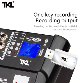 TKL 6 Kanālu Audio Mikseris 300W*2 Jaudas Pastiprinātāju USB Skaņas Sajaukšanas Ar Wierless Micophone Bluetooth mp3 Effector DJ Mikseris