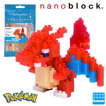 Nanoblock Pokemon Pikachu NBPM_008 Lizardon 200pcs Anime Multfilmu Dimanta mini mikro Bloku Celtniecības Bloki, Ķieģeļi, Rotaļlietas, Spēles