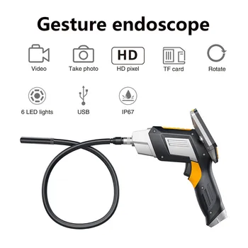 Digitālā Industriālo Endoskopu Kamera 4.3 Collu LCD Borescope Daļēji Stingras Rokas Endoskopu Automašīnām Endoscopio Elastīgu Kameru