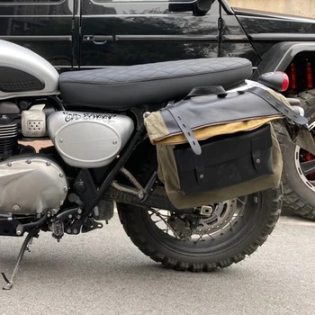 Vintage Audekls Pleca Soma Velosipēdu Soma Ceļojumu Komplekti Motociklu Soma Āra Ūdensizturīgs