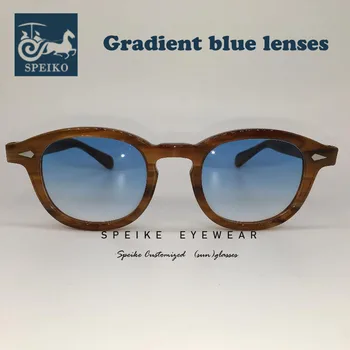 SPEIKE Pielāgota vintage blue lēcas, saulesbrilles Johnny Depp Lemtosh retro stila nakts visionglasses var tuvredzība, saulesbrilles