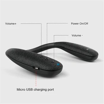 AIKSWE Bluetooth 5.0 Kakla-Uzstādīti Pārnēsājamie Bezvadu Bluetooth Skaļrunis Surround Stereo, Hands-Free Ar Mikrofonu, Lai Spēle