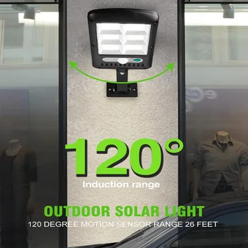 Regulējams Solar Sienas Lampa Āra LED Saules Gaismas Ūdensizturīgs Cilvēka Ķermeņa Indukcijas Multi-Mode Dārzs, Garāža Ielu Saules Lampas