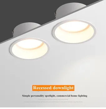 Aptumšojami LED COB Prožektori Griestu lampa AC85-265V 7w 9w 12w 15w 18w 20w Alumīnija padziļinājumā Downlights kārta LED panelis gaismas