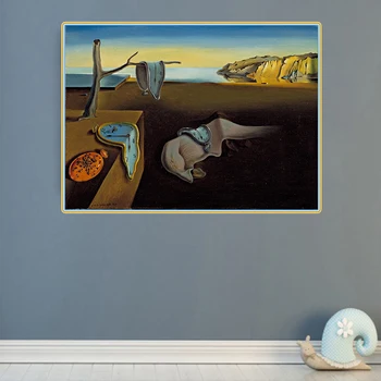 Citon Salvador Dali《Noturība Atmiņas un postmodernisma rāmis》Audekls Mākslas, Eļļas glezna Mākslas dekori Mājas Apdare