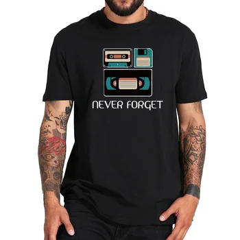 Nekad Neaizmirstiet, T Krekls Retro Radio Diskete VHS Lakrosa Vīriešu Nostalgic Dizaina Camiseta Kokvilnas Ērti T-krekls