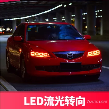 Auto Stils Galvas Lampas priekš Mazda 6 Lukturi 2003-Mazda6 Visi LED priekšējo Lukturu LED dienas gaitas lukturi Dinamiski Signālu Angel Eye Piederumi
