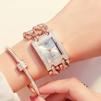 G&D Luksusa Zīmolu Sieviešu Pulksteņi Rhinestone Modes Kvarca rokas Pulkstenis Dāmas Aproce Skatīties Reloj Mujer Ziemassvētku Dāvanas Pulkstenis