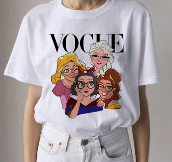 Vasarā Modē Princese Belle, Sniega Balts Ariel Jasmīns Alise Pelnrušķīte Aurora T-krekls Ikdienas Topi, T Kreklu, Lai Dāma Meitenes