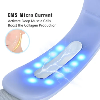 Sejas Pacelšanas Siksnas Zoda V-Line Sejas Massager Sarkanā, Zilā LED Kvantu Terapijas Augstas Frekvences EMS Vibrācijas Masāža USB Uzlāde