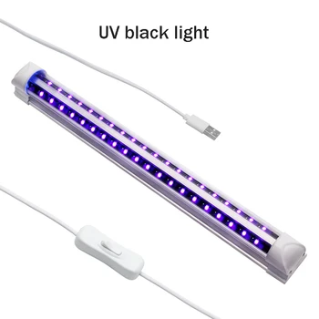 Jaunu Purpura LED Gaismas Caurule Zemsprieguma T8 Caurules USB Interfeiss Melnā Gaisma KTV Bārs Luminiscences Gaismas LedUV Violeta Pight Caurule