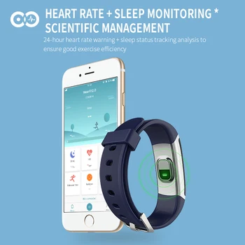 Lerbyee T6 Ķermeņa Temperatūra Smartwatch 0.96 collu Sirds ritma Monitors Āra Veselības Grupa Zvanu Atgādinājumu, Fitnesa Skatīties uz iOS