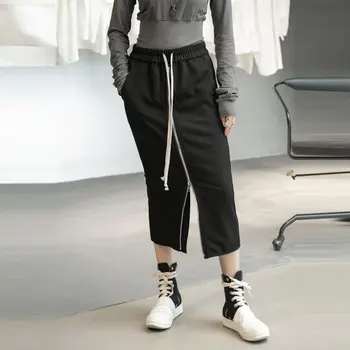 XITAO Split Split Svārki Modes Jaunā Sieviešu Kabatas, Elastīga Vidukļa Aukliņu 