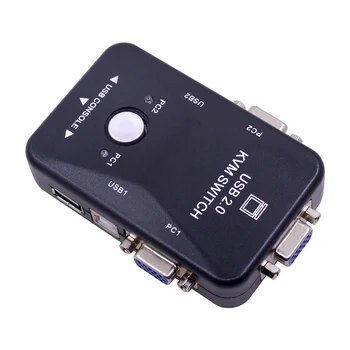 CHIPAL Augstas Kvalitātes 2 Port USB 2.0 KVM Switch Komutatoru 1920*1440 VGA SVGA Slēdzis Sadalītāja Kārba, Tastatūru, Peli, Monitoru, Adapteri