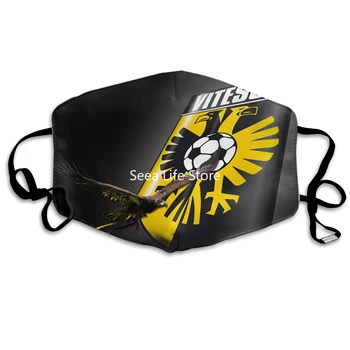 Vitesse Arnhem Kluba Emblēma Mutes Maskas Modes Eredivisie Aizsardzības Maska Ar PM2.5 Filtri Atkārtoti Mazgājams Vīriešiem Sievietēm Bērniem