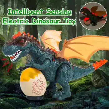 Viedo Sensoru Elektrisko Dinozauru Jurassic Gaismas Balss+gaismas Elektriskā Dinozauru Olas Dzīvniekiem Modeļa Rotaļlietu, Mazulis Bērniem Dāvanu