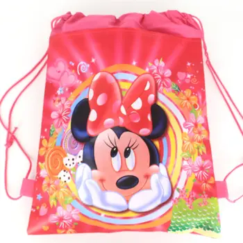 Minnie Mickey Mouse neausta auduma soma mugursoma bērnu ceļojumu skolas soma apdare aukliņu dāvanu maisu bērniem, dzimšanas dienu