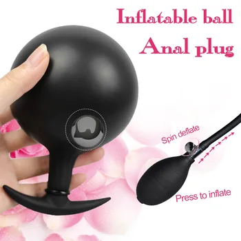 Piepūšamās liels anālais butt plug buttplug bumbu tūpļa dilator expander anālais dildo sūknis rotaļlieta pieaugušo erotiska seksa rotaļlietas sievietēm, vīriešiem