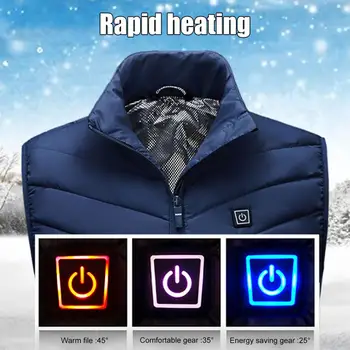 Apsildāmā veste Vīriešiem USB uzlādes apkures silta veste trīs ātrumu kontrole temperatūra 45°C apsildāms āra jaka 열선조끼 veste chauffante