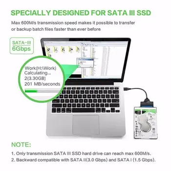 2020 USB 3.USB 3.0 SATA Kabelis Sata USB Adapteris līdz Pat 6 gb / s Atbalsts 2.5 Collas Ārējo SSD HDD Cieto Disku 22 Pin Sata III