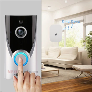 NEOCoolcam 1080P Video Durvju zvans Bezvadu Vizuālā Domofons Mājas Drošības Kameru Tuya Smart Dzīves APP PIR Kustības detektors Push