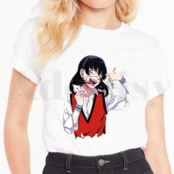 Japāņu Manga Anime Kakegurui Yumeko Jabami Hip Hop Sieviešu T Krekls Harajuku Sieviešu Īsām Piedurknēm T-krekls Vasaras Drēbes Tshirt