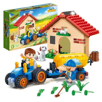 BanBao 8582 Ūdeni Apūdeņot lauksaimniecības Zemes Lauku Ķieģeļi Izglītības Celtniecības Bloki Modelis Rotaļlietas Bērniem lauksaimniecības tehnika lauksaimnieks