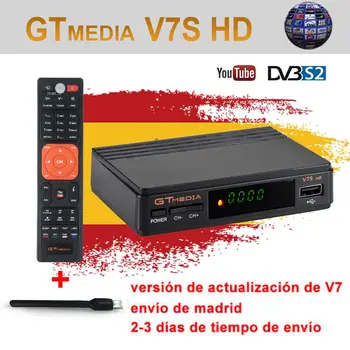 DVB-S2, Receptoru de satélite, Gtmedia V7S HD, USB Wifi H. 265, TV Kastē, Decodificador Biss BLOKS PVR WiFi,atbalsta Youtube