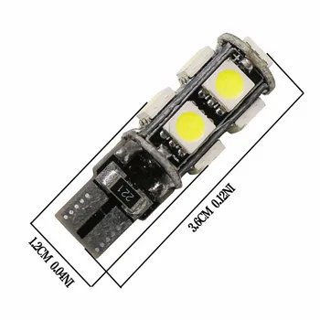 10PCS 194 LED Spuldzes T10 W5W 5050 9SMD Canbus LED Rezerves Spuldzes, Automašīnu Dome Lasījumā Licences Plāksnes Gaismas Likvidēšana Lampas 12V