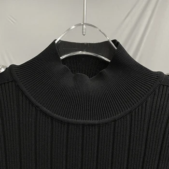 TVVOVVIN Džemperi Black augstu uzrullētu apkakli Sieviešu Džemperi Un Puloveri Sieviešu Vintage Sexy Adīšanas Topi Ziemas Džemperis Sievietēm 2020. gadam TYY8