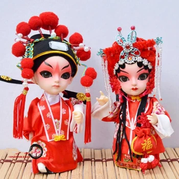 15cm karikatūra lol lelles Q versija Pekinas operas masku lelle ar Ķīnas īpašībām, zīda tautiskas lelles bērnu rotaļlietas