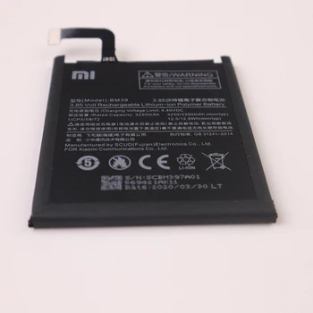 2020 gadu Xiaomi Oriģināls Tālruņa Akumulatora BM39 Par Xiaomi Mi 6 Mi6 3250mAh Augstas Kapacitātes Akumulatoru Nomaiņa Bez Instrumentiem