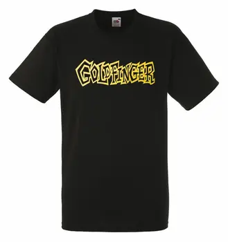 Goldfinger Logo Black Herren T Krekls Vīriešiem Rokgrupa Tee Krekls