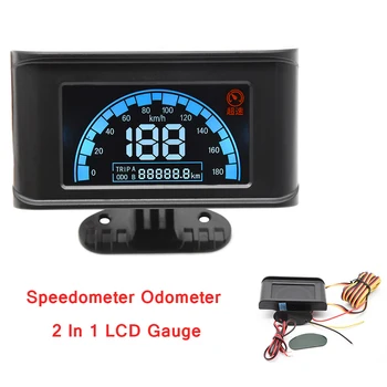 Universālie 2 In 1 LCD Rādītājs Spidometrs Automašīnas Ātrums Odometra Automašīnu Ātrās uzlādes Mērītājs Rādītājs Panelī Auto Spidometrs Kravas automašīna