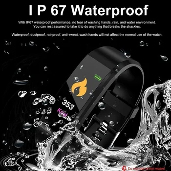 115 Plus Ūdensizturīgs Smartwatch Sporta Smart Aproce sirdsdarbība, Asins Spiediena Monitoru, Fitnesa Skatīties uz Android un IOS