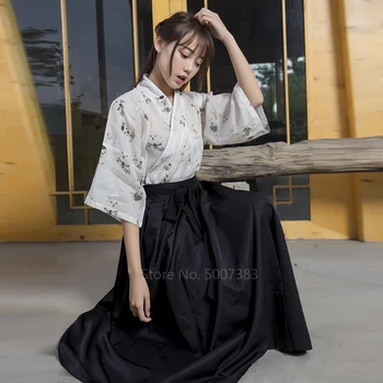 Japāņu Stila Kimono Kleita, Jaciņa Ziedu Haori Sieviešu Pilnu Piedurknēm Top Svārki Tērps Meitene Sakura Harajuku Vintage Puse Yukata