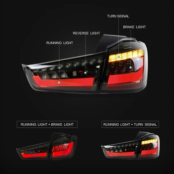 LED Astes Gaismas komplekts Mitsubishi ASX 2012 2013 Kreiso un Labo LED Aizmugurējie Lukturi Atpakaļgaitas Gaismas, Pagrieziena Signāla Gaismu