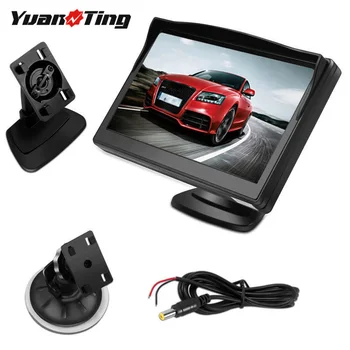 YuanTing 5 Collu TFT LCD Ekrāns, Auto Monitors HD 800*480 Atpakaļgaitas Parkošanās Monitors 2 Video ieejas Priekšā/Backup Kameras DVR