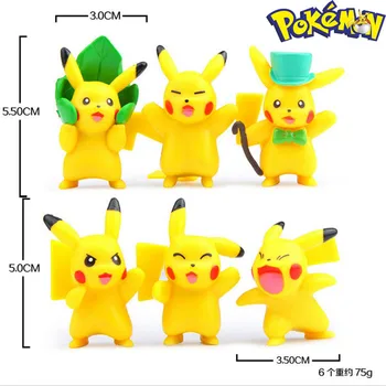 6PCS noteikti Jauni Pokemon Pikachu Rindā Stacijas Rotājumi Kapsulas Kolekciju Lelles Rīcības Rotaļlietas Skaitļi Modeli, Rotaļlietas Bērniem, Bērnu