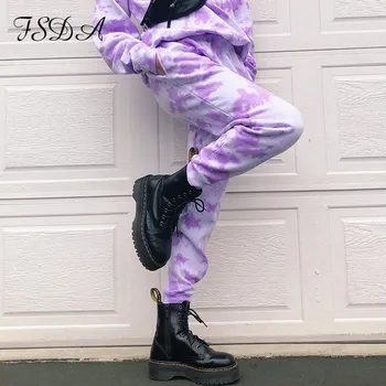FSDA Vasaras 2020. Gadam, Sievietēm, Joggers Tie Krāsošanas Streetwear Treniņbikses Bikses ar Augstu Vidukli Gadījuma Brīvs Bikses