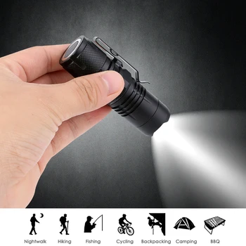Q5 LED Zoomable Zibspuldze 4 Režīmi Ūdensizturīgs Rokas Lukturi Magnētisko Lāpu Kabatas Klipsi Penlight Darba Gaismas, Avārijas