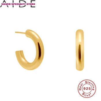 AIDE 925 Sterling Sudraba Auskari Sievietēm 2020. Gadam, Modes Vienkāršu Spīdīgs auskariem Meiteni Smalku Rotaslietas Pendientes Dāvanas