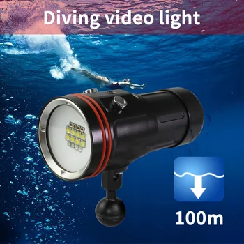 D36V II Profesionālā daivinga fotogrāfija gaismas HD daivings video gaismas niršanas lukturīti Zemūdens 100m niršanas apgaismojums aizpildīt lampas