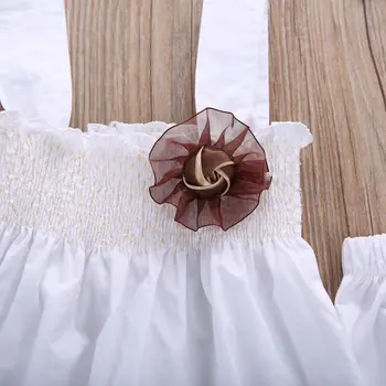 3pcs Jaundzimušā Apģērbu Komplekts Ciets Balts Linga Kleita Meiteņu Garās Bikses Cepures Bērnu Meiteņu Apģērba Komplekts Toddler Dzimšanas dienas svinības Apģērbs