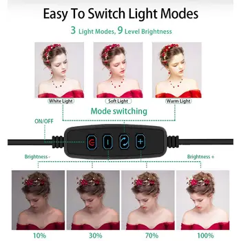 Regulējams galda Statīvs 26CM Selfie Bluetooth remote Fotogrāfija Apgaismojums Tālrunis Ringlight Foto Led Ring Light Lukturis Youtube Live