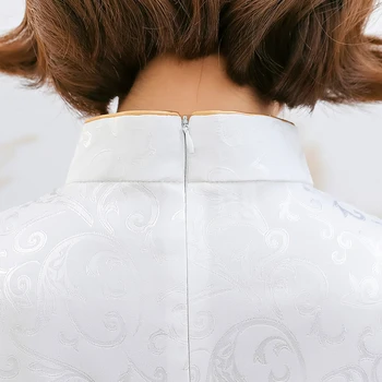 Kokvilnas Balts Krekls Dāma Mandarīnu Apkakles Tang Mētelis Plus Izmērs 3XL 4XL Topi Ķīniešu Tradicionālās Blūze Vintage Pogu Slim Drēbes