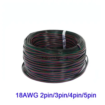 Augstas kvalitātes 10m 20mX 18AWG 2pin/3pin/4pin/5pin/ LED lentes connect līnijas LED vadu kabeli bezmaksas piegāde